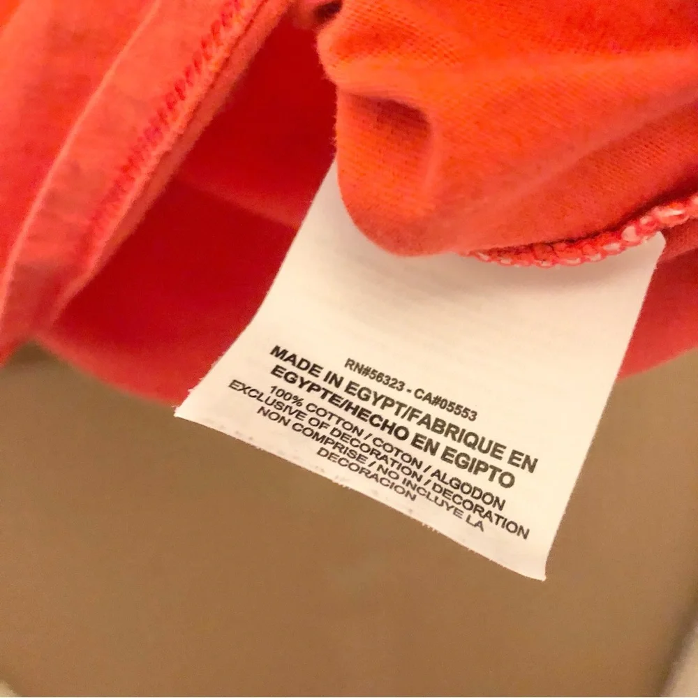 Nike Tee Athletic Cut Swoosh Logo Striped Short‎ Sleeves Orange Purple Medium - Picture 4 of 4